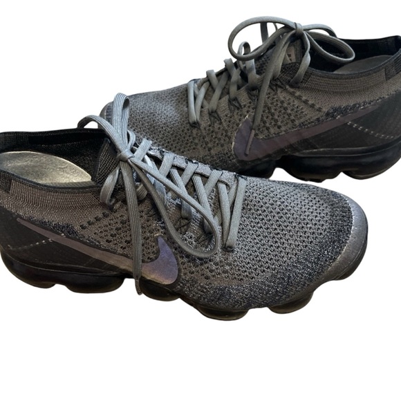 Nike Air Vapormax Flyknit Midnight Fog Black Grey 849557-009 Womens Size 7 - Picture 6 of 7